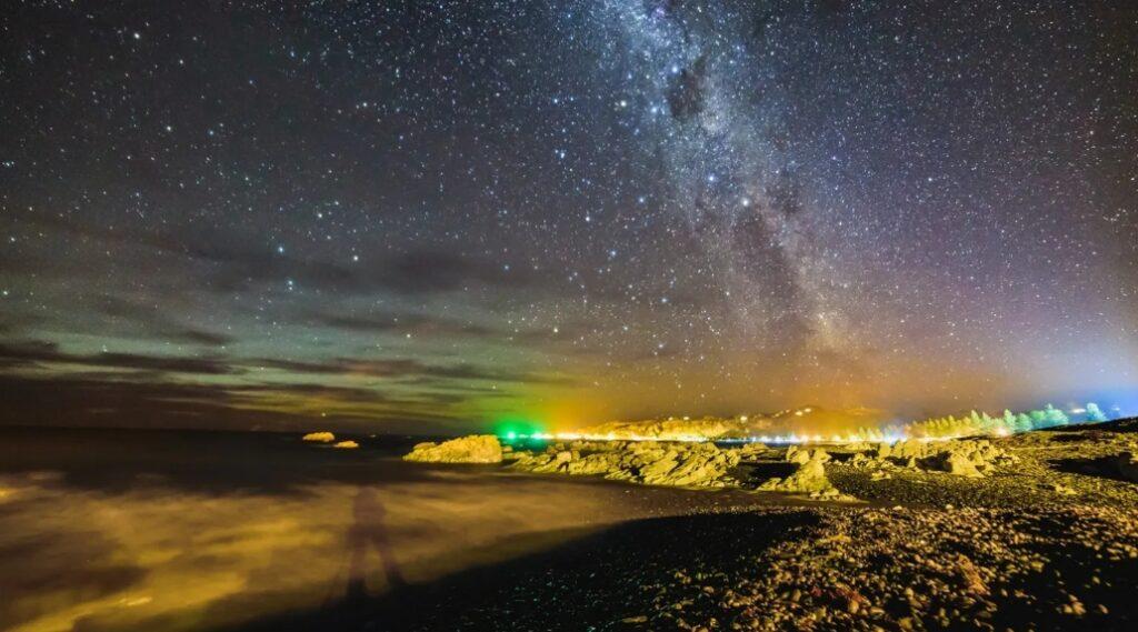 The Milky Way rises over Kaikoura Beach in New Zealand's South Island